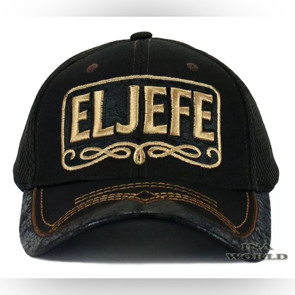 MEXICAN Hat EL JEFE Western Style Embroidered Trucker Mesh Snapback Baseball Cap - Picture 5 of 6